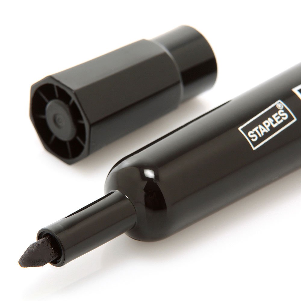 Staples Duramark Permanent Markers, Chisel Tip, Black