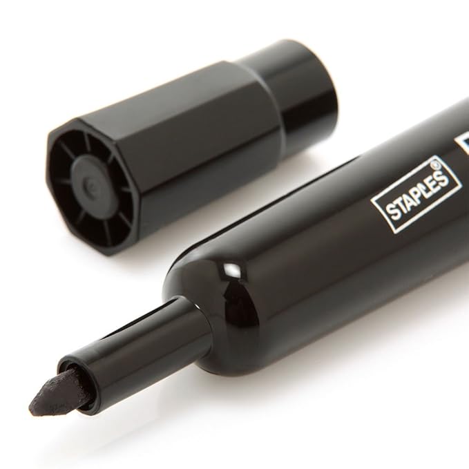 Staples Duramark Permanent Markers, Chisel Tip, Black