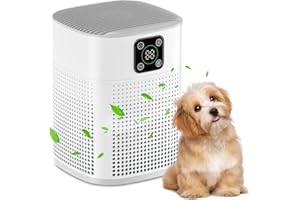 Air Purifiers for Bedroom, Honeyuan H13 HEPA Air Purifier for Home Large Room 600 sqft, Air purifiers with 360°Air Intake, 3 Fan Speeds, 3-Stage Filtration, White