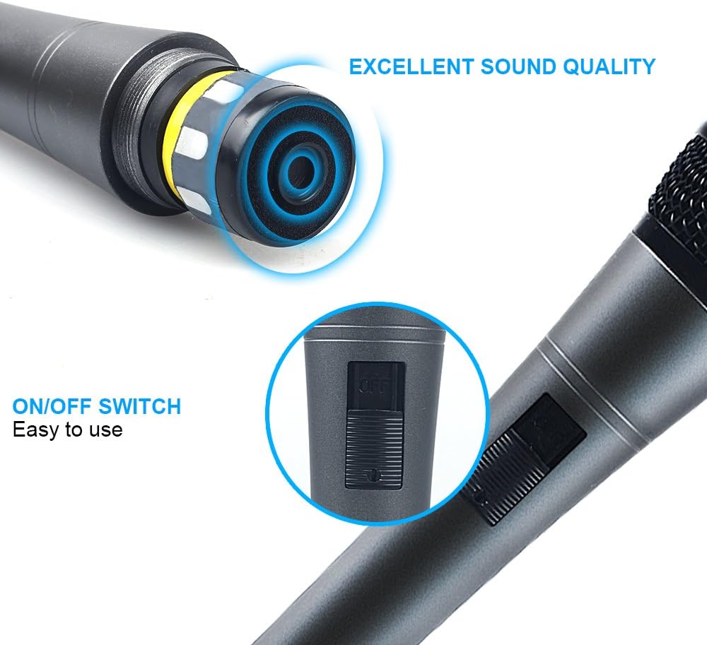 Professional Dynamic Cardioid Vocal Wired Microphone with 19.68 ft XLR Cable, MAONO AU-K04T 3 Pieces Metal Handheld Mic for Karaoke, Stage, Performance, Public Speaking, Home KTV: Musical Instruments