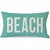 PANDICORN Summer Beach Throw Pillow Covers 12x20 Inch Turquoise Coastal Outdoor Decorations Lumbar Decorative Throw Pillows Cases Cushion Covers for Beach House Home Living Room Couch Decor