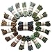 DELELE Round Work Boot Laces: 47 inch Light Brown Black Heavy Duty Hiking Shoe Laces for Boots 2 Pair