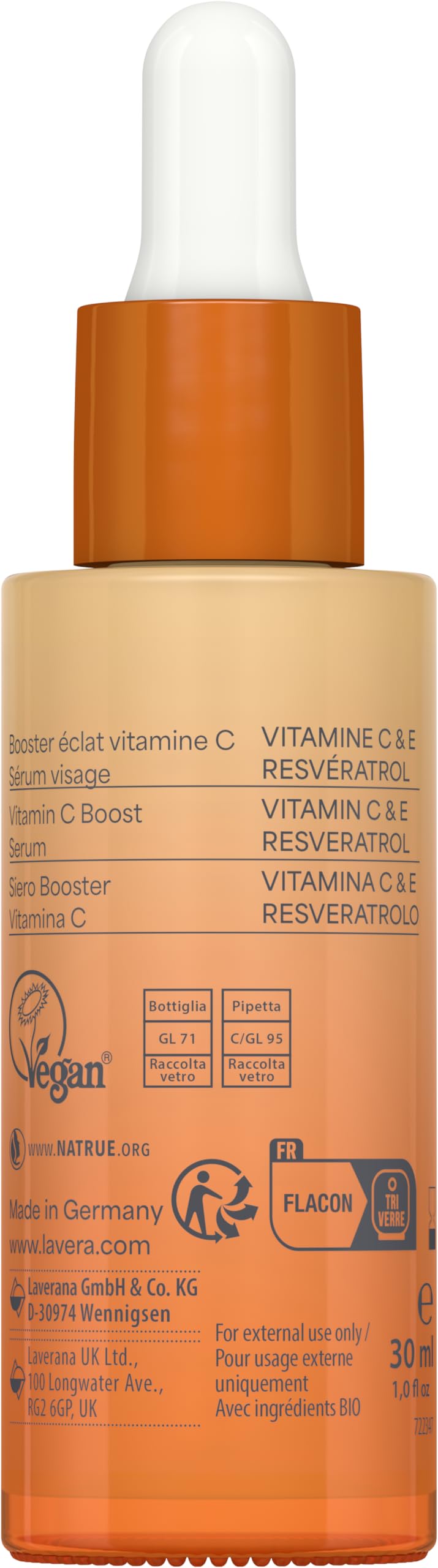 lavera Glow By Nature Vitamin C Boost Serum - intensive Hydration - erfrischt & geschmeidigt - mildert Pigmentflecken & Pickelmale - Q10 - vegan - Naturkosmetik - 30 ml 5