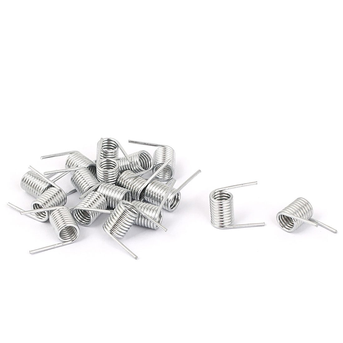 sourcing map 0.7mmx5.8x8mm Zinc Plated Straight Torsion Spring 17pcs