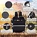 Baby Diaper Bag Backpack Organizer - Multi-Function Designer - Wide Open Tote Bag for Mom Dad Boys & Girls - Waterproof - Bonus Stroller Organizer - Black