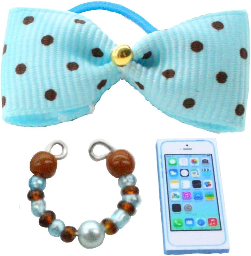 happyblockbuilder Compatible with Littlest Pet Shop Accessories LPS Bow Collar Phone Random Gift Bag Lots Craft Sets; Pets NOT Included (Blue)