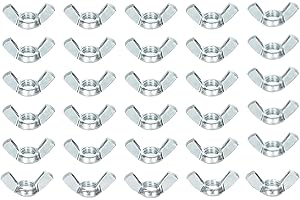 30 Pcs 1/4"-20 Wingnuts, Carbon Steel Wing Nuts Zinc Plated Fasteners Parts Butterfly Nut, Hand Twist Tighten Hardware Nuts B