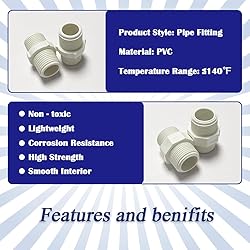HayEastdor 4PCS 1" PVC Pipe Fitting Hex Nipple G1