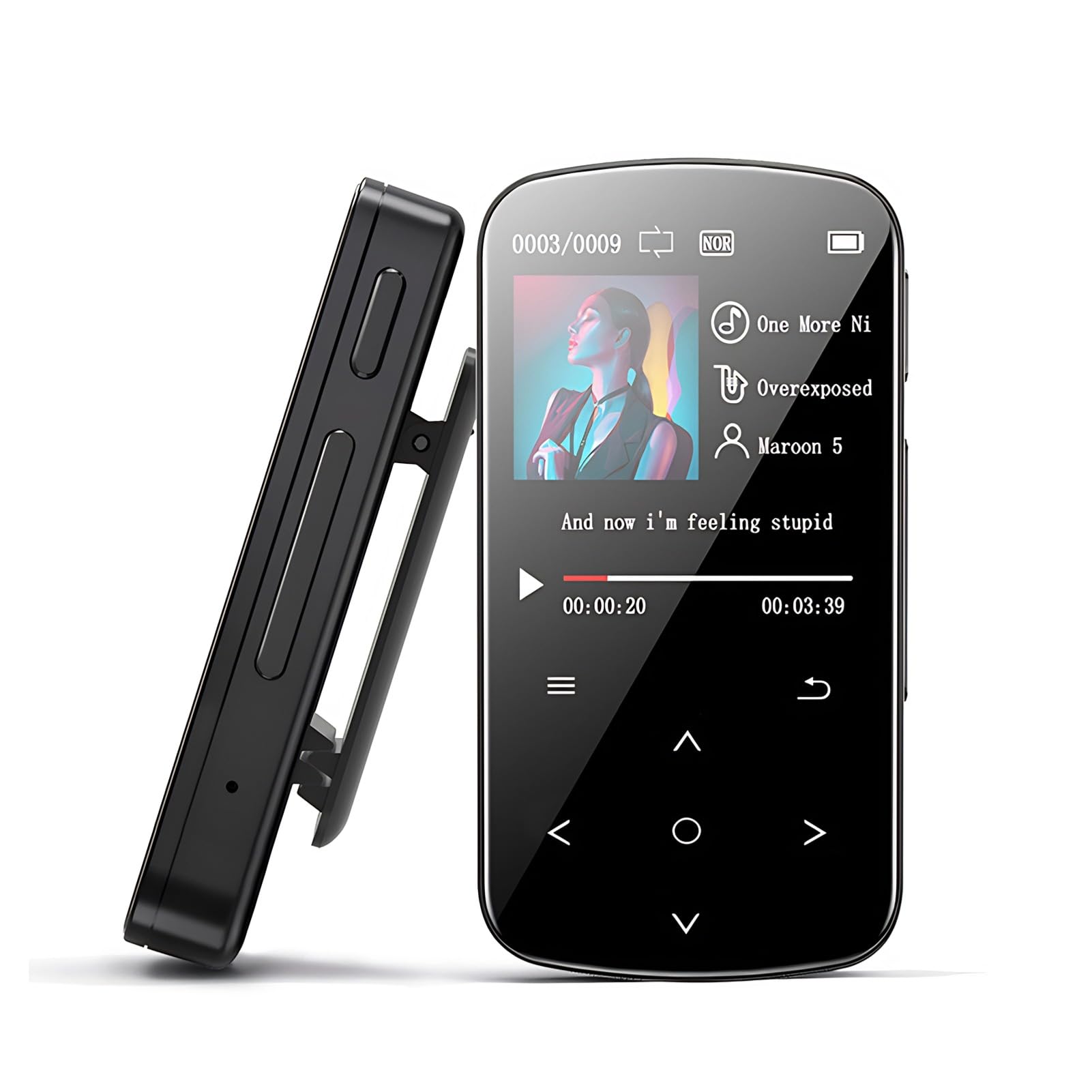 HOTT A505MP3 Player with Clip, Lossless Sound, FM Radio, Stopwatch, Pedometer, TF Card Up to 128GB for Sport (64GB)