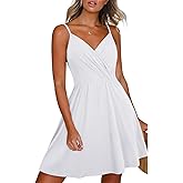Newshows Women's Summer Dress 2025 Spaghetti Strap Sleeveless V Neck Casual Swing Sundress with Pockets