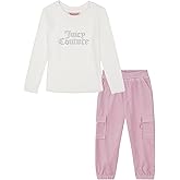 Juicy Couture girls 2pc Velour Pant Set