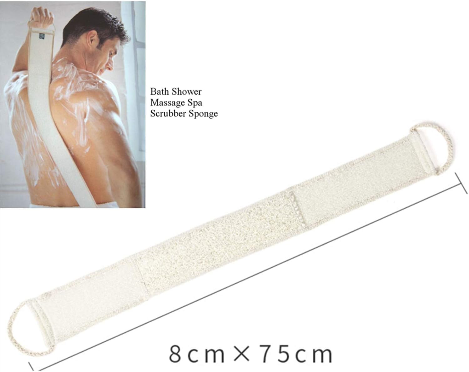 Exfoliating Loofah Back Scrubber for Shower Natural Luffa Loofah Pad Bath Brush Body Bath Sponge - Image 5