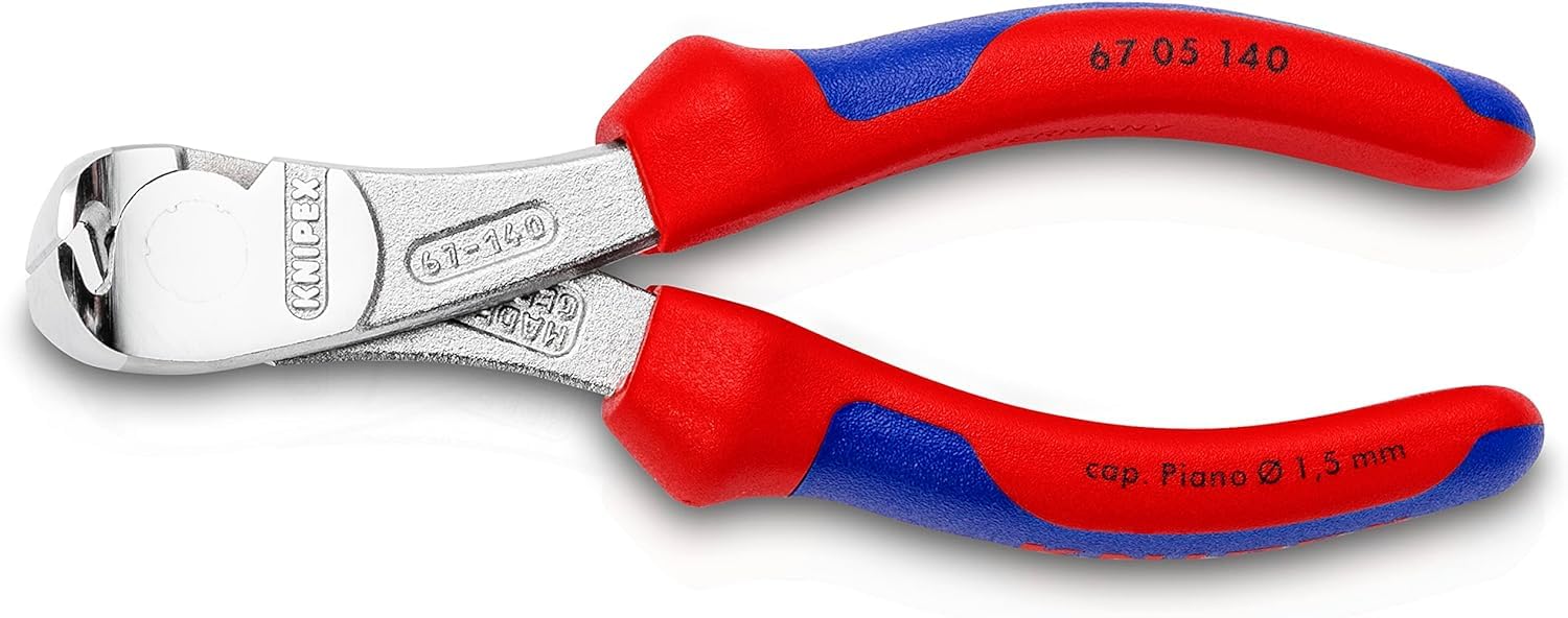 KNIPEX 67 05 140 High Leverage End Cutting Nipper Chrome Plated with Multi-Component Grips 140 mm