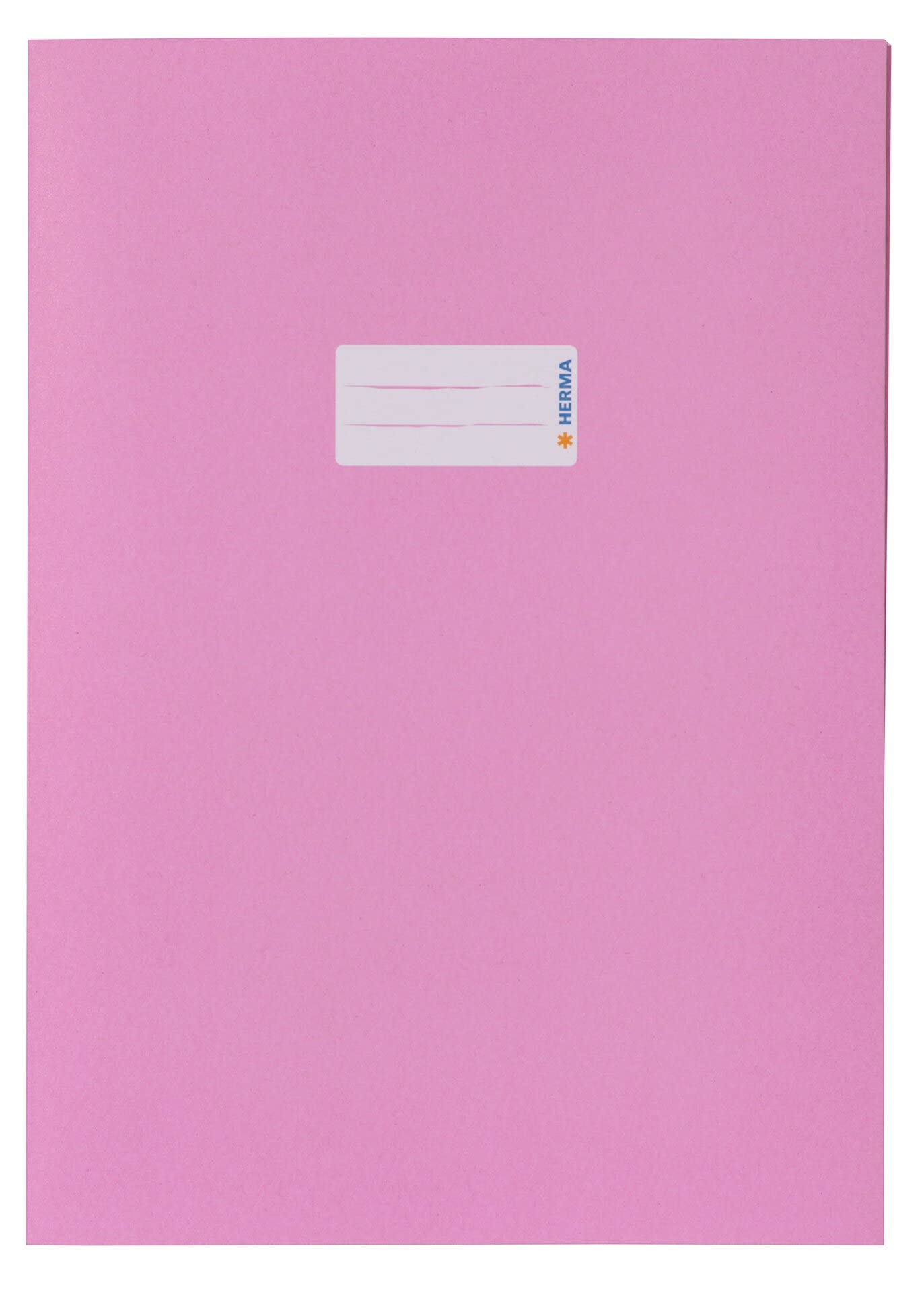 HERMA 7048 Notebook Covers A4 Paper Pink, Pack of 10, Notebook Covers with Labelling Field Made from Strong Recycled Paper and Rich Colours, Exercise Book Cover Set for School Notebooks, Coloured