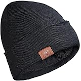 Cierto Winter Beanie for Men & Women | Cold Weather Polar Fleece Lining Knit Hat | Cuffed Stocking Cap Lined with Faux Wool