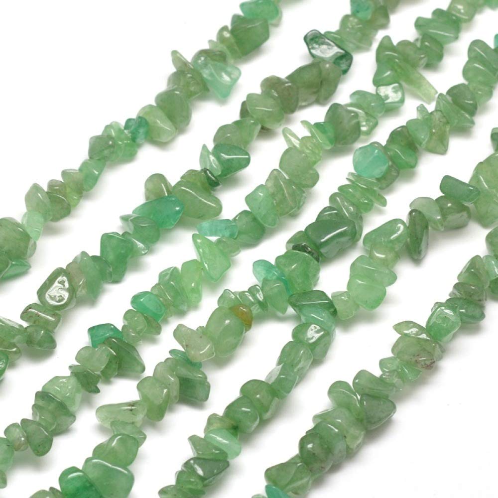 PandaHall 10 Strands Natural Green Aventurine Chip Beads 5-8mm Crushed Irregular Chips Stone Beads Natural Stone Healing Crystal Loose Beads for Jewelry Making Necklace Bracelet Ring