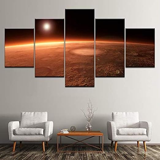 5 Gemalde Auf Leinwand Gemalde Auf Leinwand Strand Gelb Und Mond 5