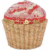 DJBM Cute Cupcake Rhinestone Clutch Diamond Crystal Purse Evening Bags for Women Party Wedding Cocktail Prom