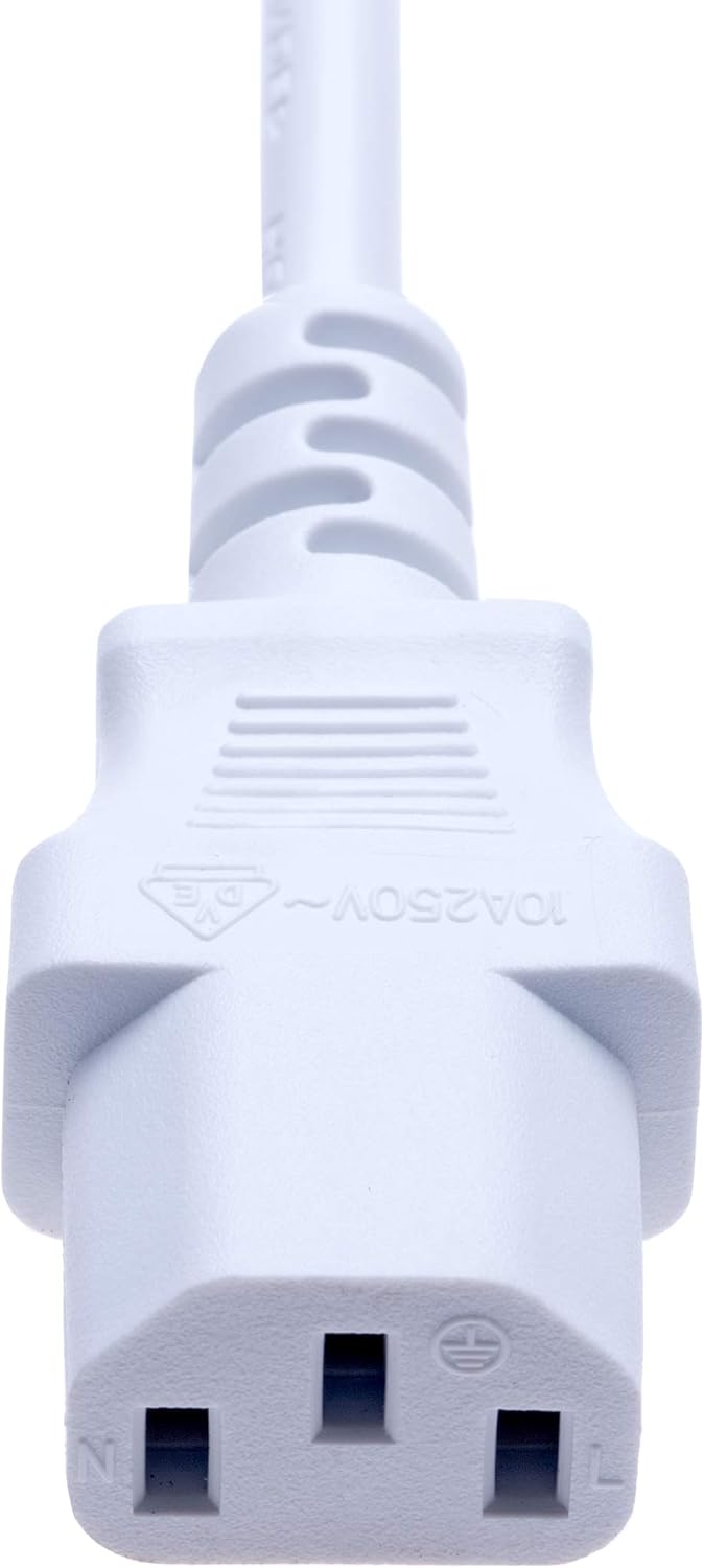 3 Pin Mains Power Lead 3 Prong Plug Cord Kettle Cable Compatible with LG 42LF66 42LF2500 42LF2500-ZA.BEKJLJG 37LG3000 37LG3000-ZA 42LG7000 19LE3300 42CS460 42PX5D 50PT353K (C13 to UK) 3m (White) - Image 3