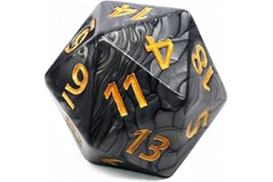 HANDAN 20 Sided DND Dice,D20 Giant Polyhedral Dice,55mm Titan Large Pearl Color D20 Dice,20 Sided Cube D&D Dice Set for Dungeons and Dragons, RPG, MTG Table Games(Black-Pearl Series)