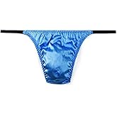SilRiver Men's Silk Satin Thong Pouch T - Back Bikini G-String Underwear