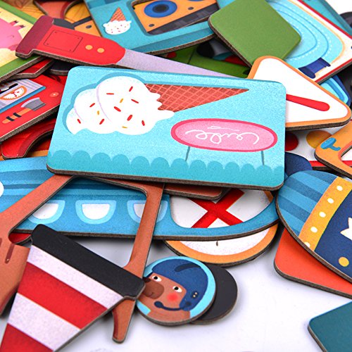 Early Learning & Educational Toys Gift Set for 3+ Years Old, Brain Training Magnetic Traffic Vehicle Parts with Storage Tray(58 Pcs)