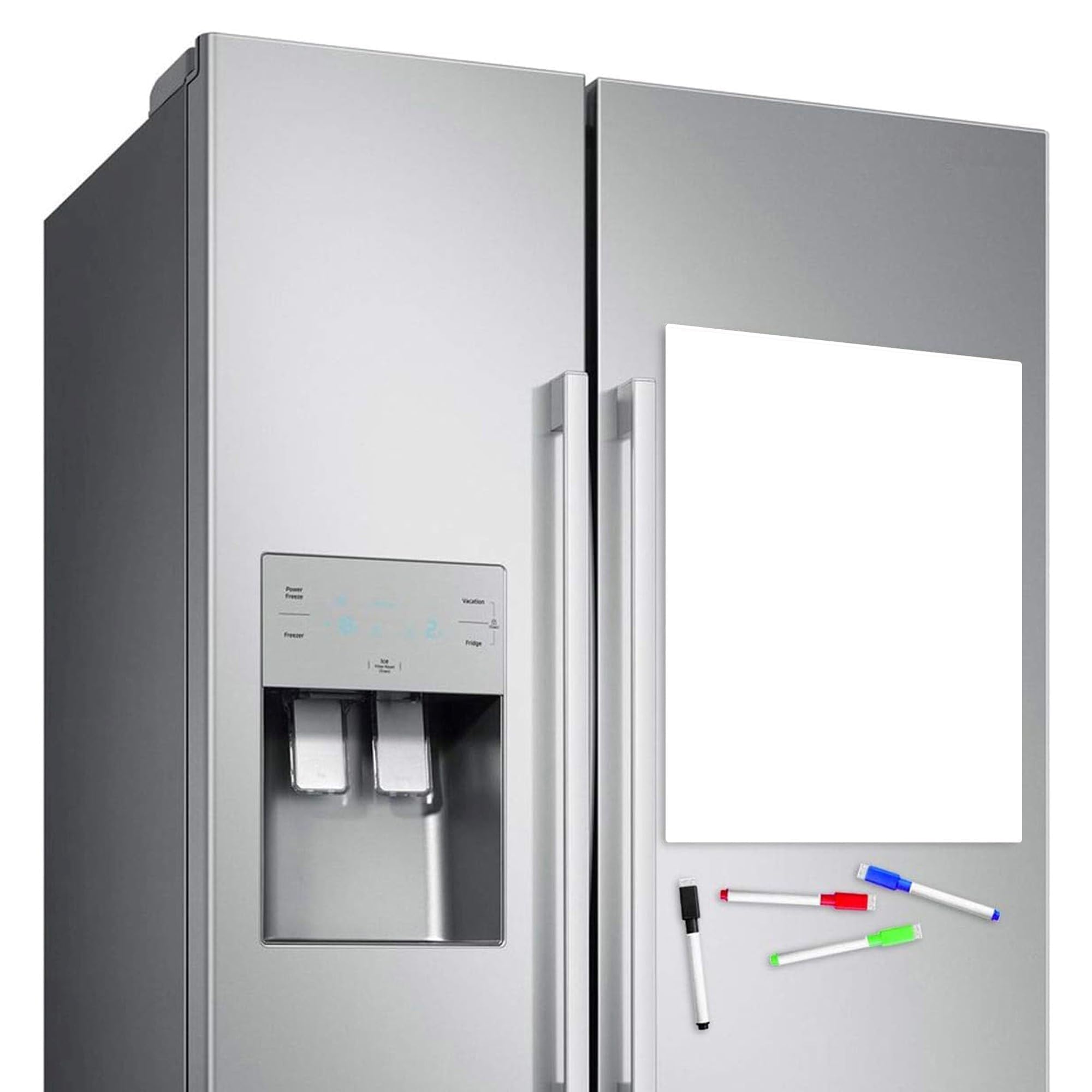 Magnetic Blank Fridge Whiteboard: 42x30cm with 4 Colourful Erasable Pens