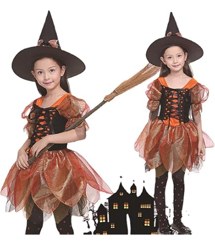 Forum Color Magic Witch Kinder-Kostüm – Hexenoutfit Mit Hut | Halloween Kostüm Für Mädchen 7-8 Jahre