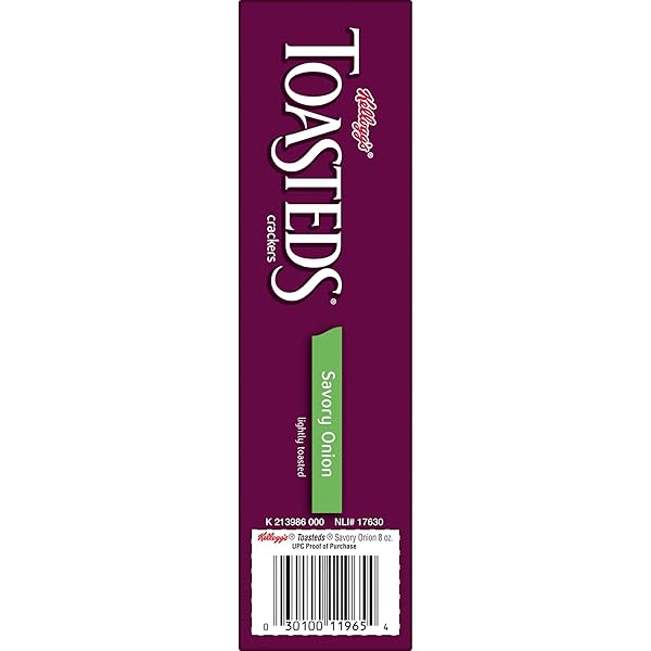 TOASTEDS CRACKERS, LUNCH SNACKS, PARTY SNACKS, SAVORY ONION, 8OZ BOX (1 BOX)