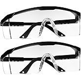 2 Pack VICOGARD Premium Safety Glasses with Clear Anti Fog Lenses and Integrated Side Shield — Adjustable Temples and 100% UV Protection, Protective Eye Wear Industrial Approved Wide-Vision, ANSI Z87