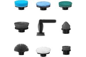 Leebein YMG-818/820 Electric Spin Scrubber Replacement Brush Heads, 8pcs Extra Brush Accessories Kit for YMG-818/820 Cordless Cleaning Brush Only - Scrubber Not Included (Black)
