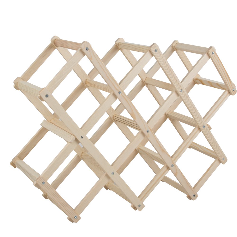 Enshey Étagère de vin rouge,Haute Qualité Creative Support à 10 Bouteilles Étagère en Bois de Vin Rouge - Brun