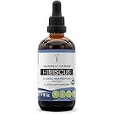 Secrets of the Tribe Hibiscus Tincture Alcohol-Free Liquid Extract, USDA Organic Hibiscus Sabdariffa Dried Flower (4 FL OZ)