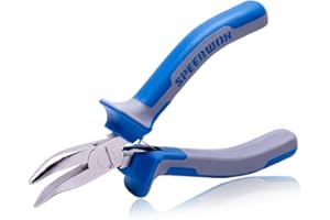 SPEEDWOX 5 Inches Bent Long Nose Pliers Mini Curved Needle Nose Pliers for Jewelry Making 45 Degrees Micro Fine Pliers Functi