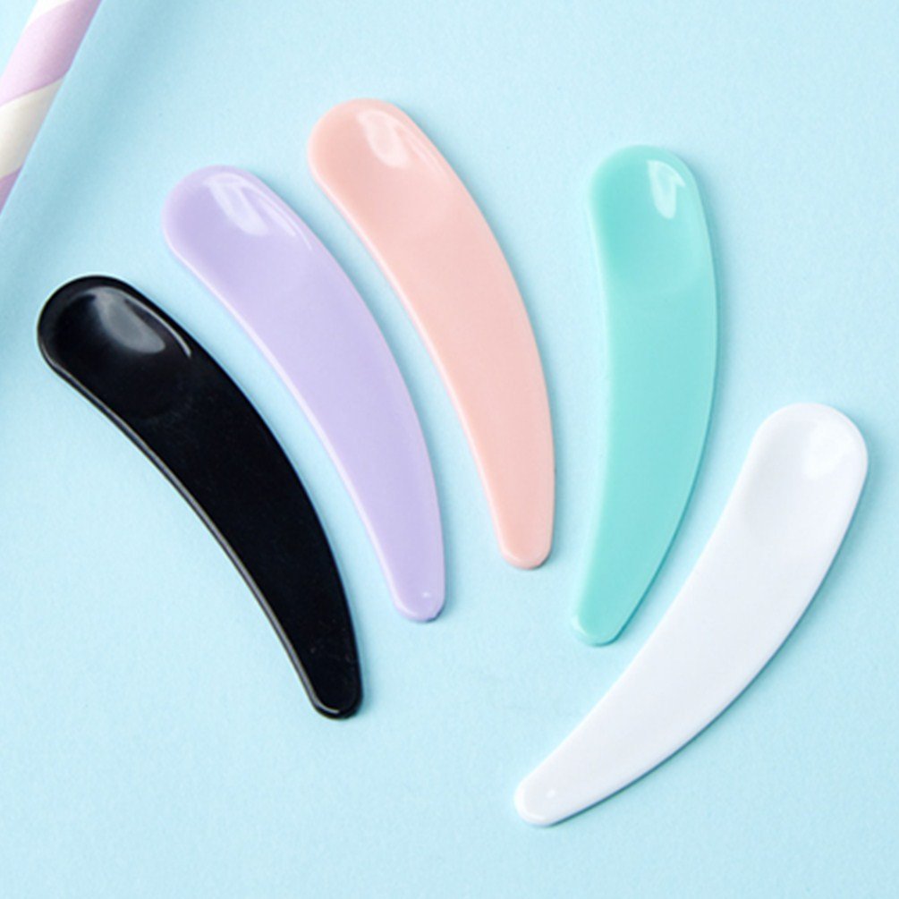 Face Cream Spatula，TAROMAING 100 PCS Mini Disposable Curved Cosmetic