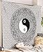 SheetKart Black And White Tapestry, YinYang Wall Hanging Tapestry, Mandala Tapestries, Indian Traditional Cotton Printed Bohemian Hippie Small Wall Art