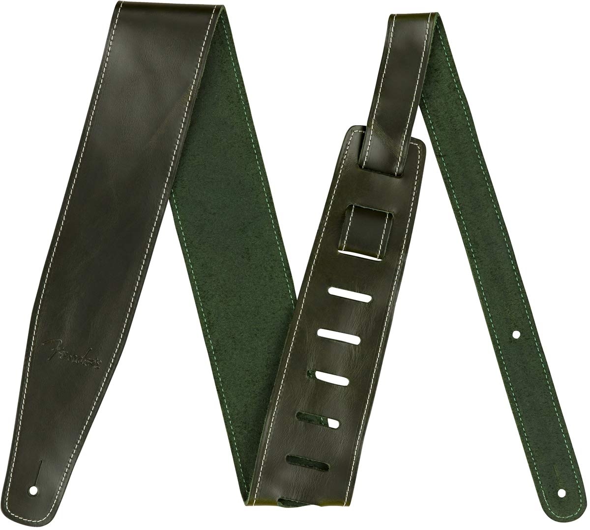 Fender Broken-In Leather Guitar Strap - Green 2.5'