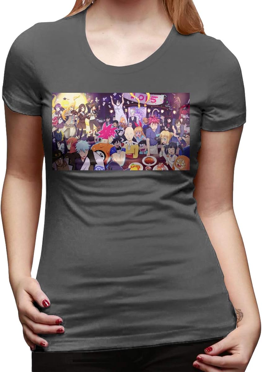 Honshang New Year's Party Anime Tee T-Shirts for Womens