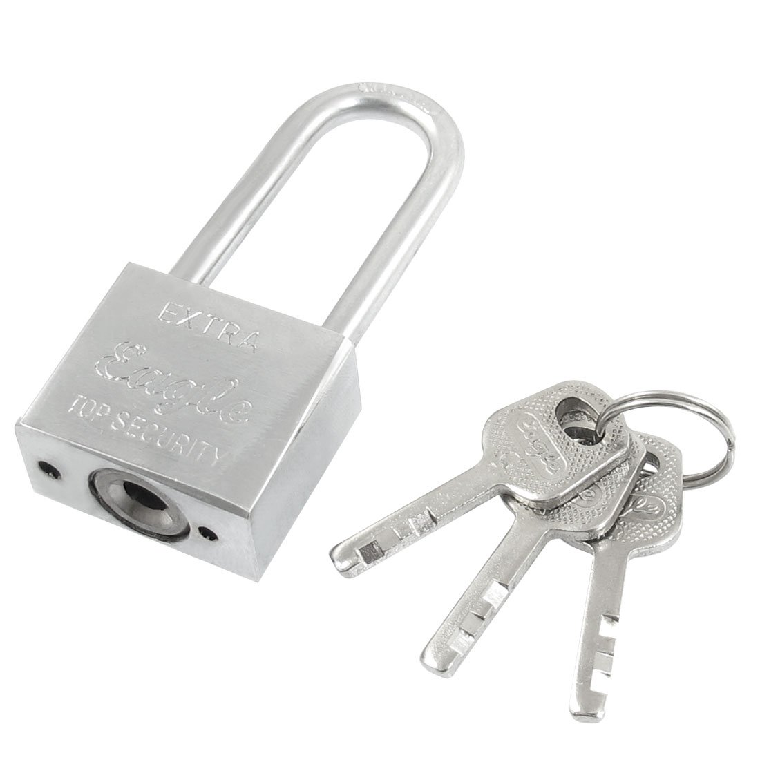 Sourcingmap Cabinet Locking 30mm Wide Silver Tone Metal Long Padlock 2.8" Height w 3 Keys