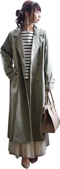 アンドイット And It ベルトスリーブダブルトレンチコート レディース 春コート コットン M サンドベージュ コート ジャケット 通販 Amazon