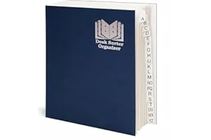 DELUGELUXE A-Z Accordion File Organizer - Alphabetical File Organizer - File sorter alphabetic a-z - Desk Organizer - Desk sorter rganizer (Heavy-Duty Cardstock,20 Dividers)