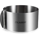 CALIFORNIA CADE ELECTRONIC Cake Mold-Cake Ring-Adjustable Round Stainless Steel 6 to 12 Inch, 6 Inch Baking Ring for Supporti