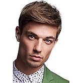 Kaneles Mens Short Brown Wig Synthetic Laeyered Natural Hair Costume Full Wig (Brown)