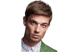 Kaneles Mens Short Brown Wig Synthetic Laeyered Natural Hair Costume Full Wig (Brown)