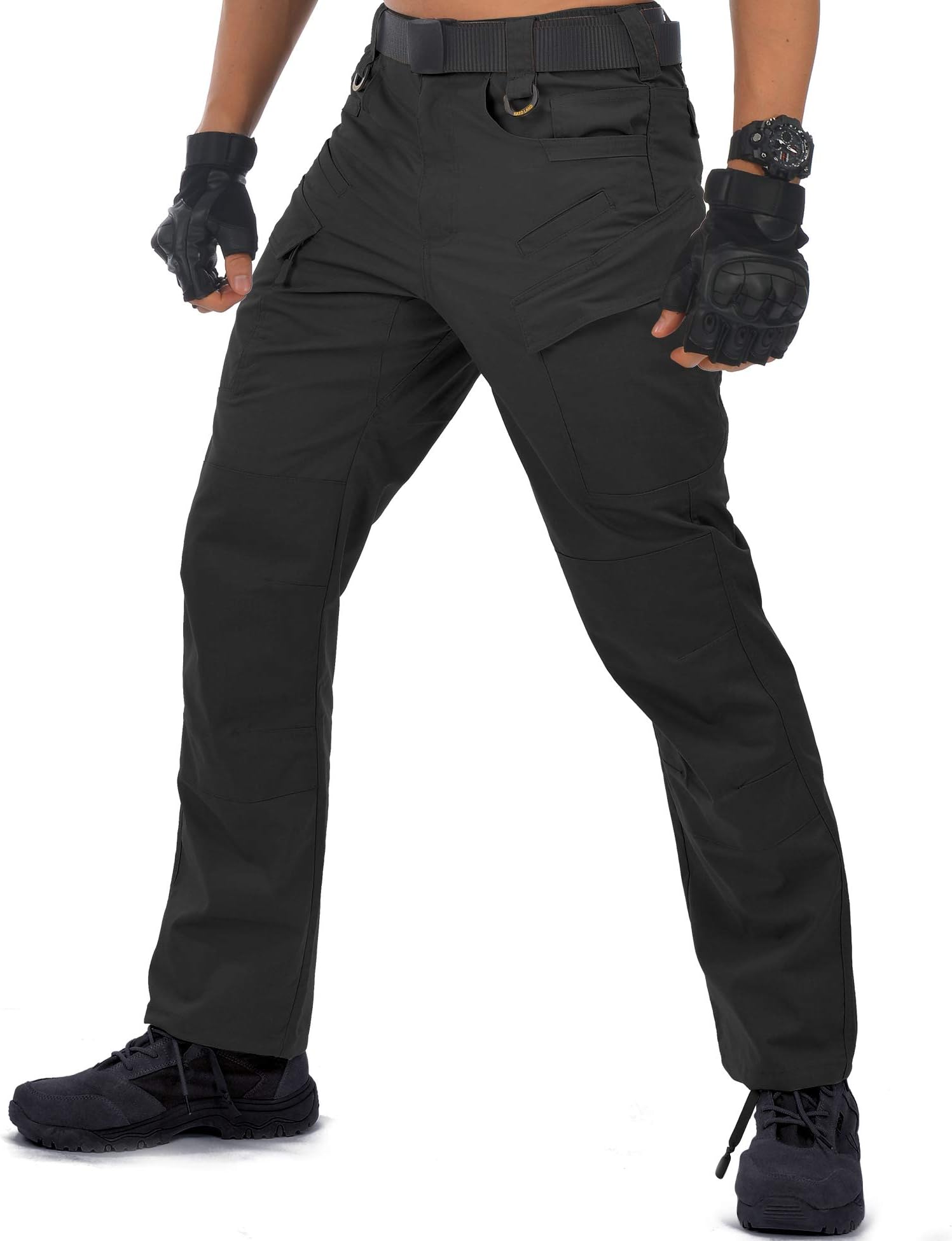HARD LANDMen’s Tactical Trousers Waterproof Ripstop Combat Work Trousers EDC Lightweight Cargo Trousers with Elastic Waist…