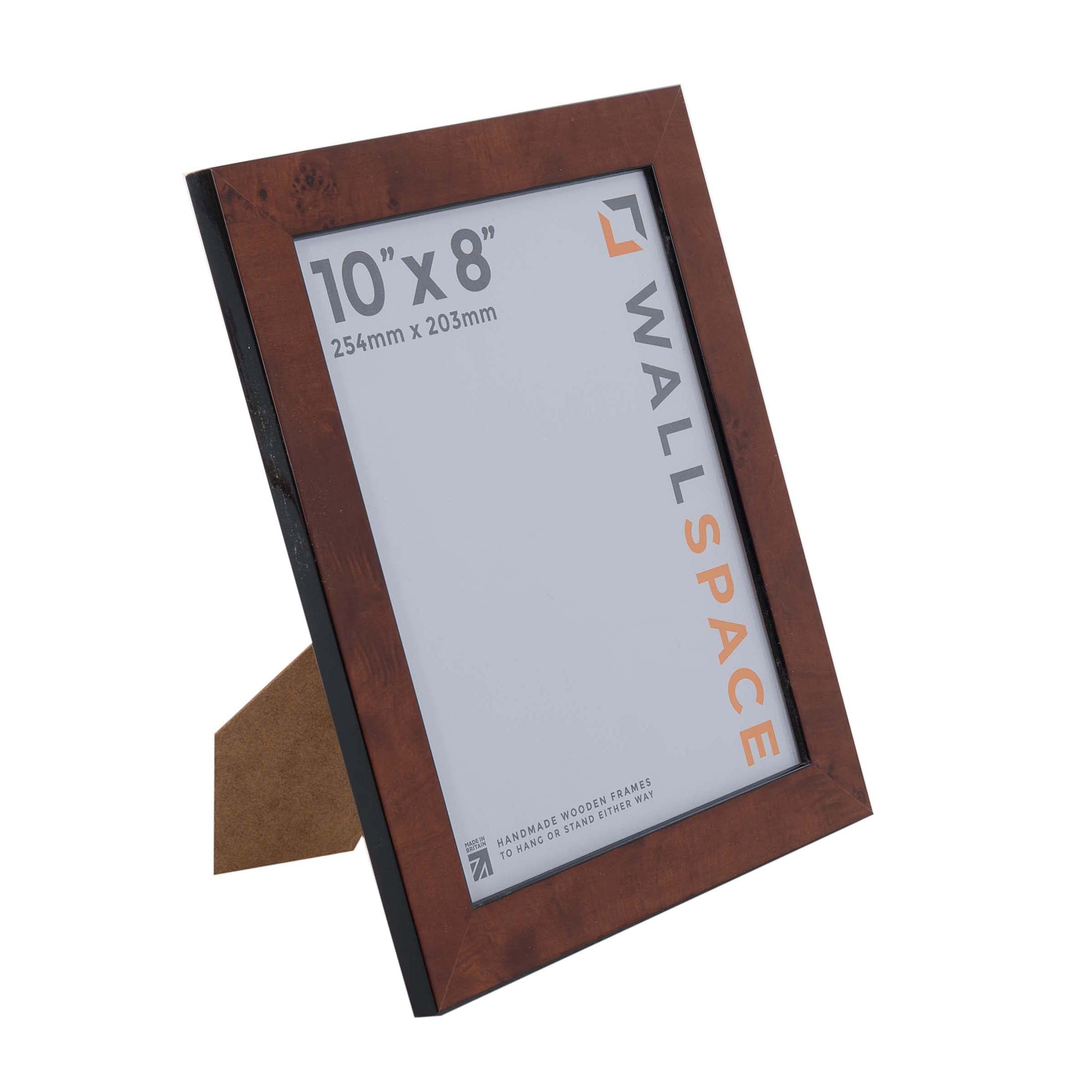 Wall Space 10x8 Walnut Picture Frame | Walnut 8x10 Photo Frame | 10 x 8 inch | 254x203mm | 25.4x20.3cm | Real Wood with Glass | Handmade Wooden Made in UK — image 1