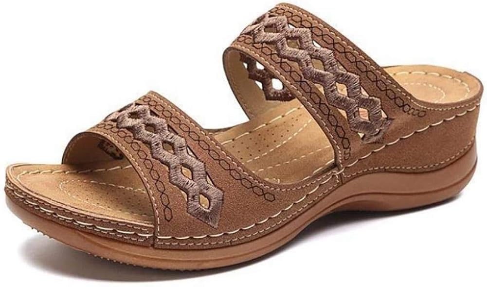 Amazon.com | Meeshine Women's Summer Bohemia Wedge Sandals Comfortable Outdoor Flip Flop Anti 