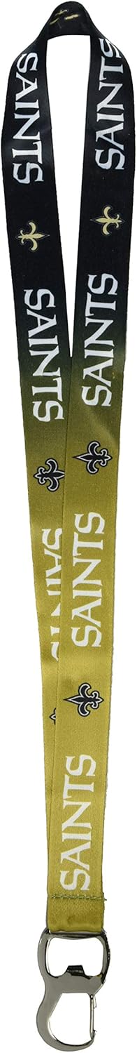 NFL Team Ombre Lanyard with Carabineer Style Bottle Opener and Soft Polyester Strap