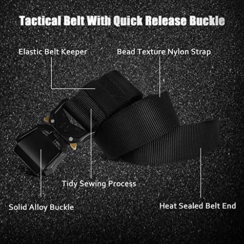 WERFORU Herren Taktischer Gürtel, militärischen Schnellverschluss Schnalle Taillenband, Heavy Duty Nylon Taillengürtel, Militär Arbeitsgürtel für Outdoor Camping Jagen