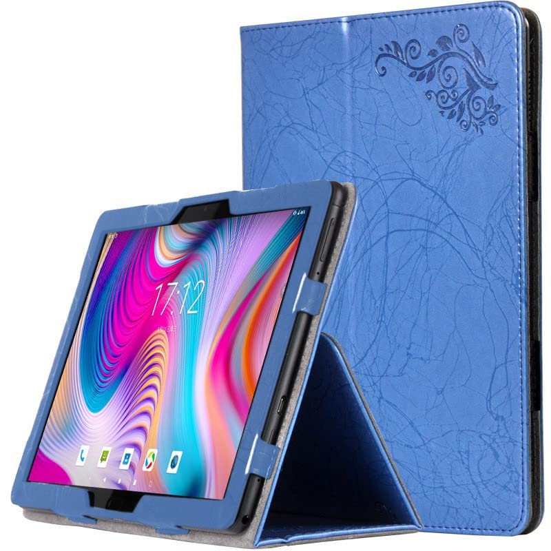 INSOLKIDON Compatible with Case for TCL 10 Tab Max 4G 10.36 INCH 9295G tablet, Full Coverage Ultra Slim Lightweight leather Cover Case with Stand Shockproof Rugged with Auto Sleep/Wake (Blue)